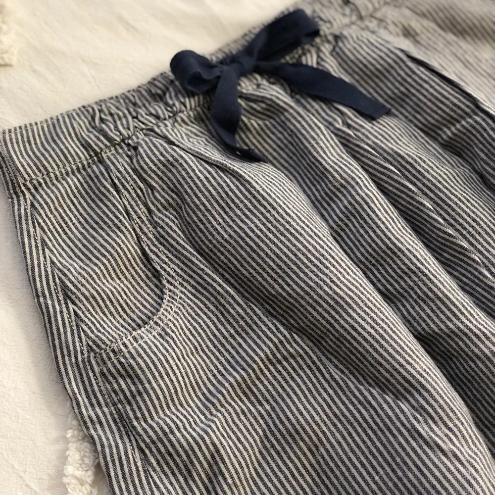 J. Crew Blue and white stripe pull-on linen skirt XS - Picture 3 of 8